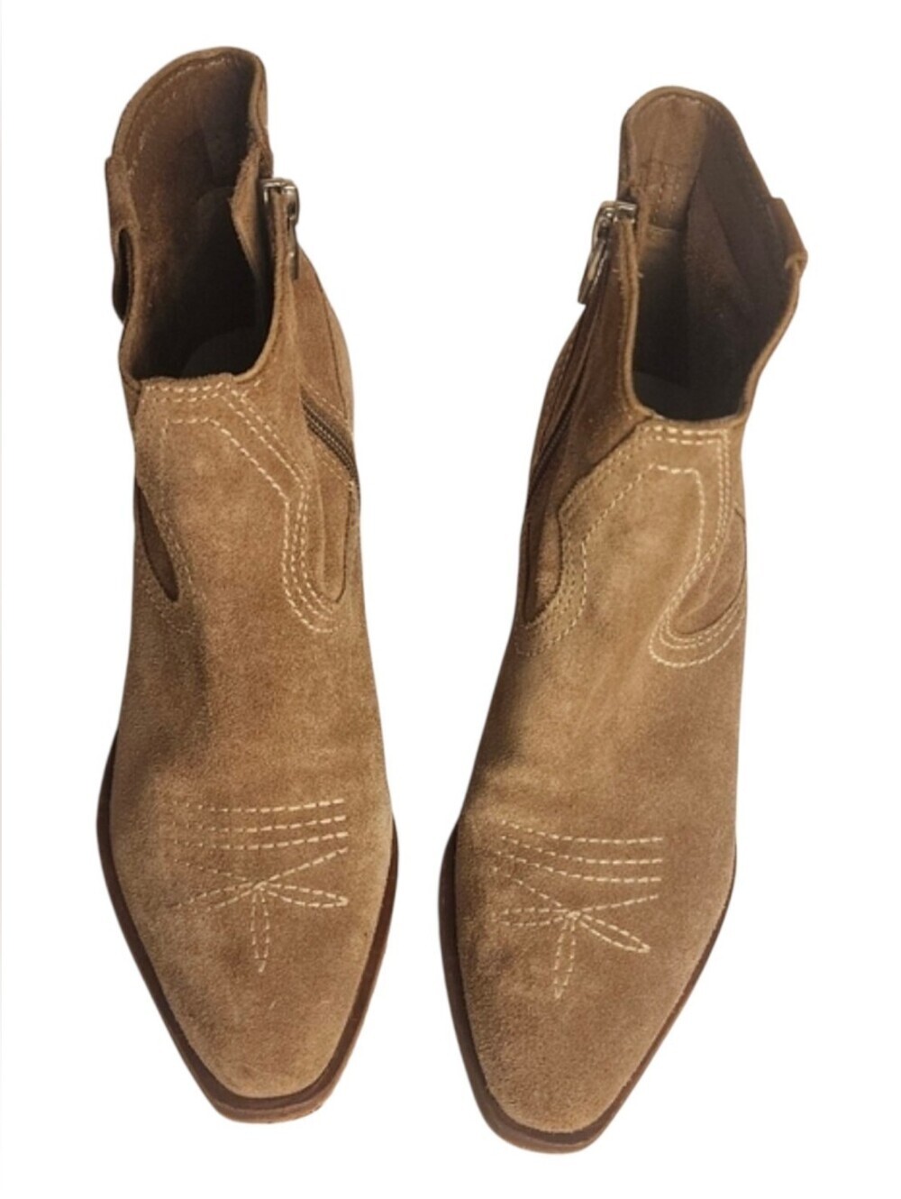 Dolce Vita Silma Western Tan Suede Booties  Women Size 6